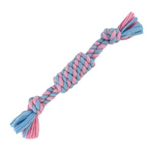 HugglePets Skye & Murphy Fleece Rope Knotted Log Dog Toy