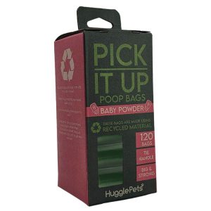 HugglePets Pick It Up Baby Powder Dog Poop Bags - 8 Rolls (120pk), Pick it Up