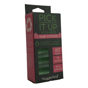 HugglePets Pick It Up Baby Powder Dog Poop Bags - 4 Rolls (60pk), Pick it Up
