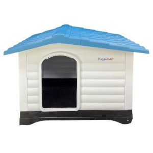 HugglePets Plastic Dog Kennel with Base (424) - Blue Roof, HugglePets