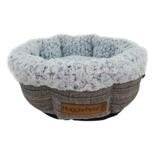 HugglePets Donut Dog Bed - Granite & Ivory - Medium, HugglePets