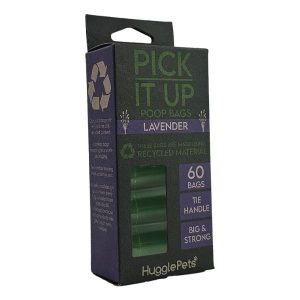 HugglePets Pick It Up Lavender Dog Poop Bags - 4 Rolls (60pk), Pick it Up