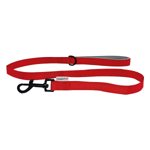 HugglePets Padded Nylon Dog Lead - Red, HugglePets