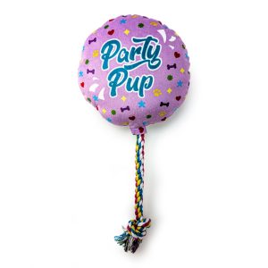 HugglePets Party Pup Ballon Squeaky Dog Toy - Purple