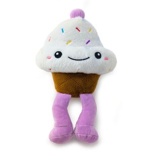 HugglePets Party Pup Muffin Squeaky Dog Toy - Purple