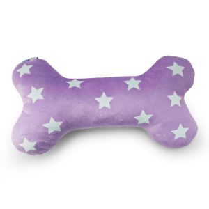 HugglePets Party Pup Squeaky Bone Dog Toy - Purple
